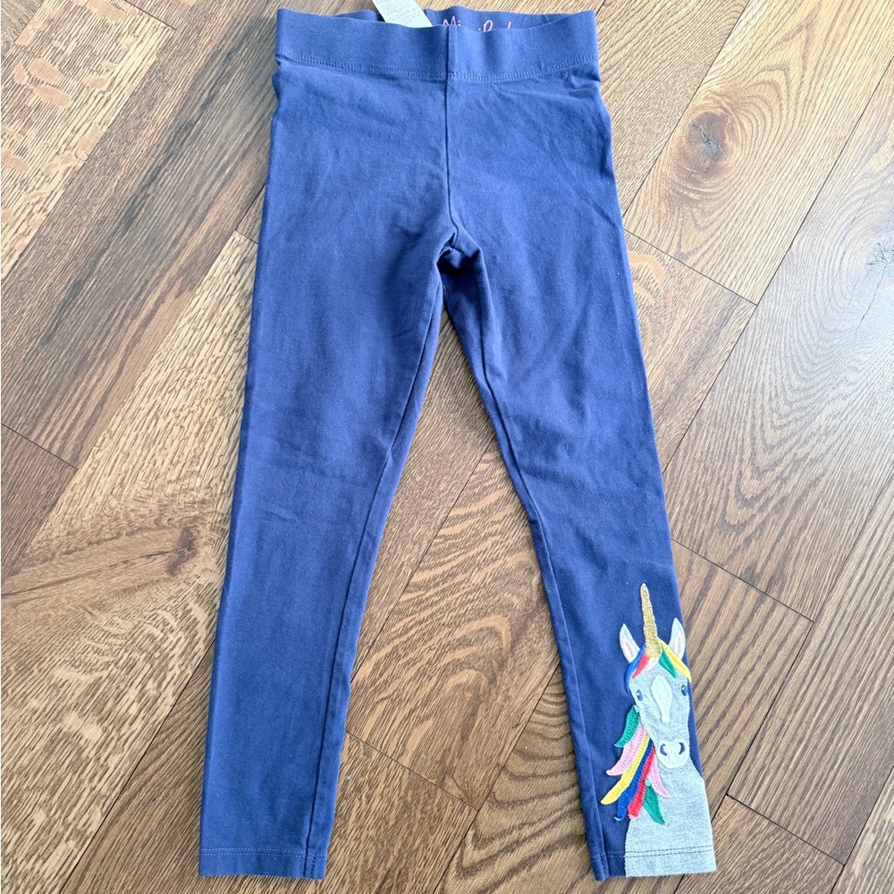 Mini Boden Kids Navy Unicorn Leggings size 6-7